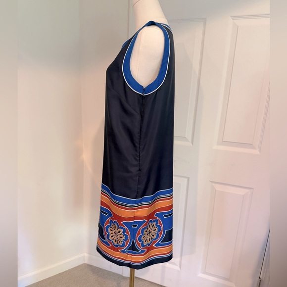 Banana Republic Navy Blue Colorblock Border Print Dress – Size 10 NWOT - Picture 3 of 13